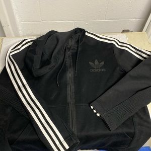 Adidas zipper front hoodie sweatshirt.